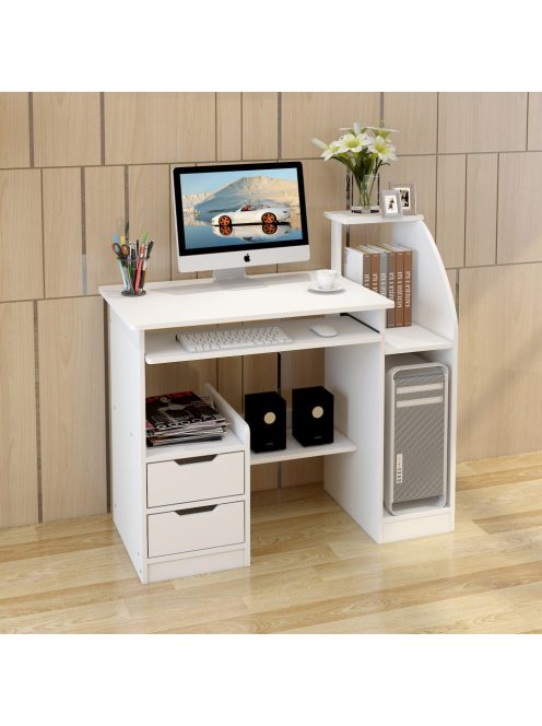 Polcos íróasztal 100x40x70cm fehér FUR-1603-White