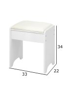 Fésülködőasztal sminkasztal szék fehér 34 x 22 x 33 cm HT-CH