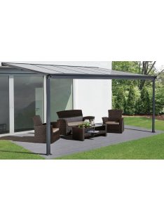   Féltetős alumínium pergola antracit átlátszó tetővel 303 cm x 312 cm P-312-1 