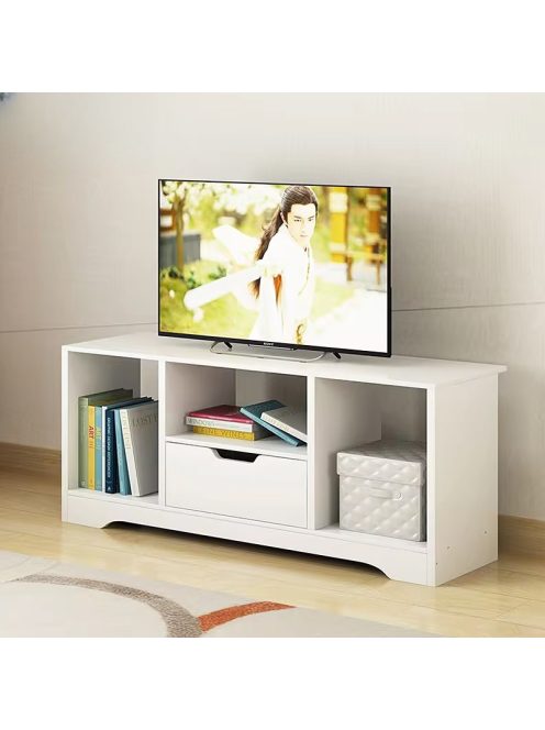 TV-állvány multifunkciós médiaállvány 90x30x41 cm fehér RT09